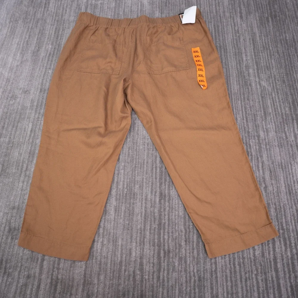 Banana Republic Pants Womens XXL Brown NEW Lyocell Linen Cotton Pull On